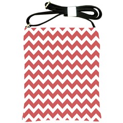 Coral Chevron Pattern Gifts Shoulder Sling Bag by GardenOfOphir