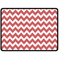 Coral Chevron Pattern Gifts Fleece Blanket (large) by GardenOfOphir