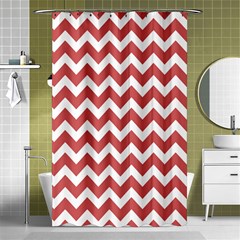 Coral Chevron Pattern Gifts Shower Curtain 48  X 72  (small)  by GardenOfOphir