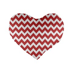 Coral Chevron Pattern Gifts Standard 16  Premium Heart Shape Cushions by GardenOfOphir