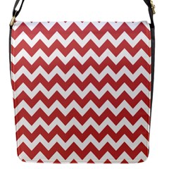 Coral Chevron Pattern Gifts Flap Closure Messenger Bag (s) by GardenOfOphir