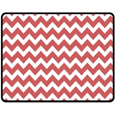 Coral Chevron Pattern Gifts Two Sides Fleece Blanket (medium) by GardenOfOphir