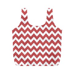 Coral Chevron Pattern Gifts Full Print Recycle Bag (m) by GardenOfOphir