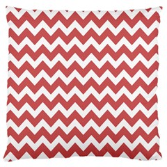 Coral Chevron Pattern Gifts Standard Premium Plush Fleece Cushion Case (one Side) by GardenOfOphir