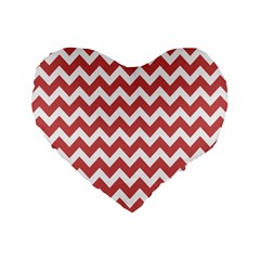 Coral Chevron Pattern Gifts Standard 16  Premium Flano Heart Shape Cushions by GardenOfOphir