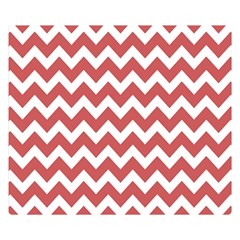 Coral Chevron Pattern Gifts Two Sides Premium Plush Fleece Blanket (small) by GardenOfOphir