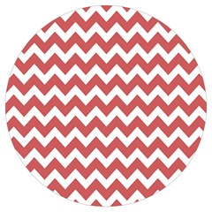 Coral Chevron Pattern Gifts Round Trivet by GardenOfOphir