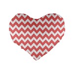 Chevron Pattern Gifts Standard 16  Premium Heart Shape Cushions Back