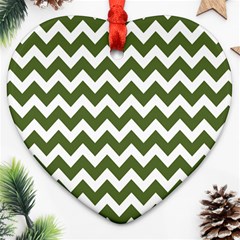 Chevron Pattern Gifts Ornament (heart) by GardenOfOphir