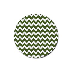 Chevron Pattern Gifts Rubber Round Coaster (4 Pack) by GardenOfOphir