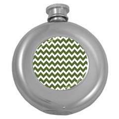 Chevron Pattern Gifts Round Hip Flask (5 Oz) by GardenOfOphir