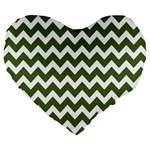 Chevron Pattern Gifts Large 19  Premium Flano Heart Shape Cushions Front