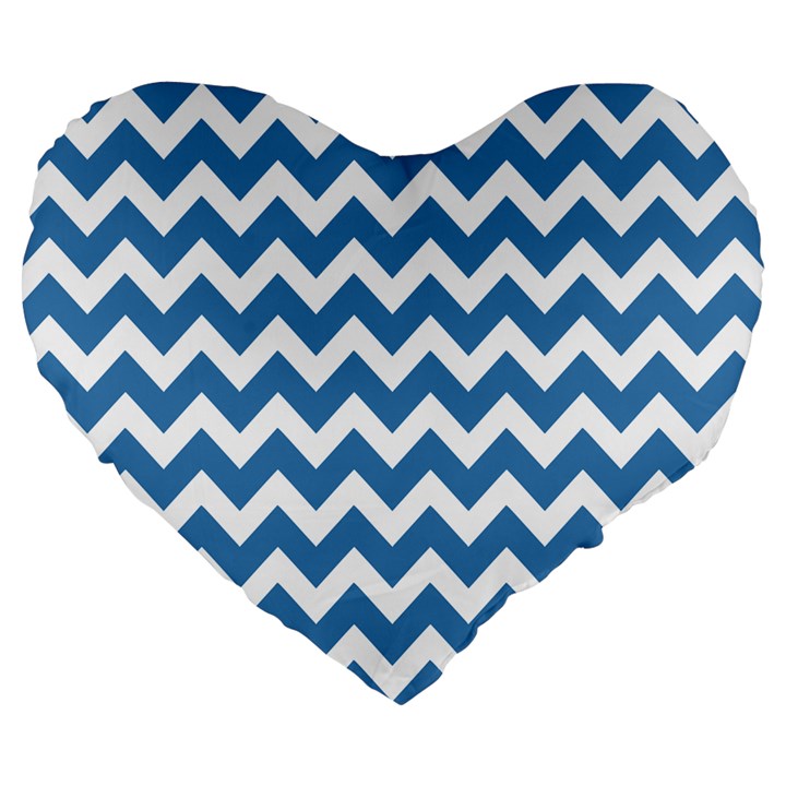 Chevron Pattern Gifts Large 19  Premium Flano Heart Shape Cushions