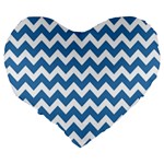 Chevron Pattern Gifts Large 19  Premium Flano Heart Shape Cushions Back