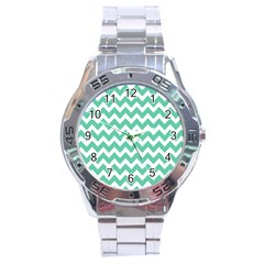 Chevron Pattern Giftt Stainless Steel Analogue Watch by GardenOfOphir