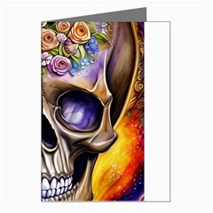 Skull With Flowers - Day Of The Dead Greeting Cards (pkg Of 8) by GardenOfOphir