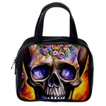 Skull With Flowers - Day Of The Dead Classic Handbag (One Side) Front