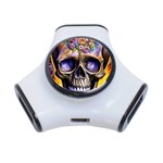 Skull With Flowers - Day Of The Dead 3-Port USB Hub Front