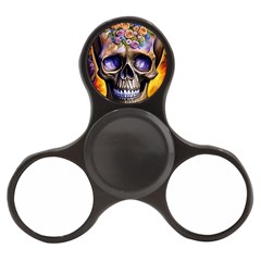 Skull With Flowers - Day Of The Dead Finger Spinner by GardenOfOphir