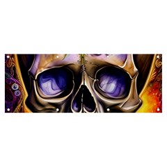 Skull With Flowers - Day Of The Dead Banner And Sign 8  X 3 