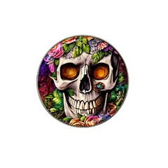 Gothic Skull With Flowers - Cute And Creepy Hat Clip Ball Marker (10 Pack) by GardenOfOphir