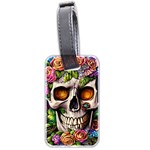 Gothic Skull With Flowers - Cute And Creepy Luggage Tag (two sides) Front