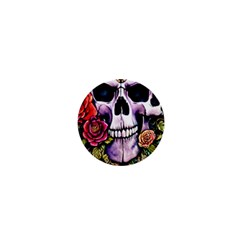 Sugar Skull With Flowers - Day Of The Dead 1  Mini Buttons by GardenOfOphir