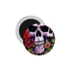 Sugar Skull With Flowers - Day Of The Dead 1 75  Magnets by GardenOfOphir