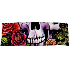 Sugar Skull With Flowers - Day Of The Dead Body Pillow Case Dakimakura (two Sides) by GardenOfOphir