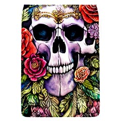 Sugar Skull With Flowers - Day Of The Dead Removable Flap Cover (s) by GardenOfOphir