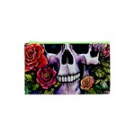 Sugar Skull With Flowers - Day Of The Dead Cosmetic Bag (XS) Front