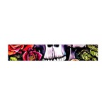 Sugar Skull With Flowers - Day Of The Dead Premium Plush Fleece Scarf (Mini) Front