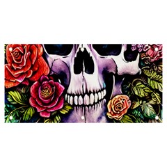 Sugar Skull With Flowers - Day Of The Dead Banner And Sign 6  X 3  by GardenOfOphir