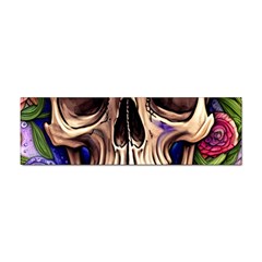 Retro Gothic Skull With Flowers - Cute And Creepy Sticker Bumper (10 Pack) by GardenOfOphir