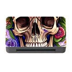 Retro Gothic Skull With Flowers - Cute And Creepy Memory Card Reader with CF Front