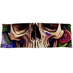 Retro Gothic Skull With Flowers - Cute And Creepy Body Pillow Case Dakimakura (two Sides) by GardenOfOphir