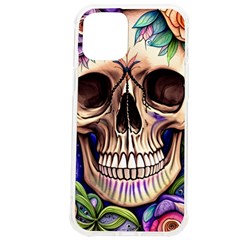 Retro Gothic Skull With Flowers - Cute And Creepy Iphone 12 Pro Max Tpu Uv Print Case