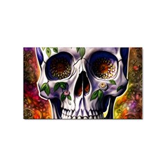 Cute Sugar Skull With Flowers - Day Of The Dead Sticker Rectangular (10 Pack) by GardenOfOphir