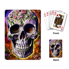 Cute Sugar Skull With Flowers - Day Of The Dead Playing Cards Single Design (rectangle)