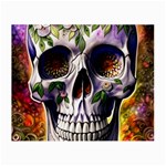 Cute Sugar Skull With Flowers - Day Of The Dead Small Glasses Cloth (2 Sides) Back