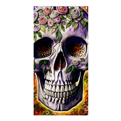 Cute Sugar Skull With Flowers - Day Of The Dead Shower Curtain 36  X 72  (stall)  by GardenOfOphir