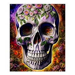 Cute Sugar Skull With Flowers - Day Of The Dead Shower Curtain 60  X 72  (medium)  by GardenOfOphir