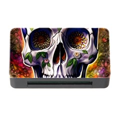 Cute Sugar Skull With Flowers - Day Of The Dead Memory Card Reader With Cf by GardenOfOphir