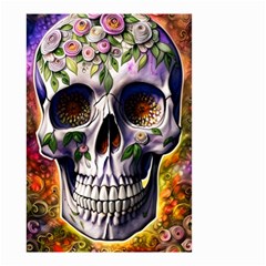 Cute Sugar Skull With Flowers - Day Of The Dead Small Garden Flag (two Sides) by GardenOfOphir