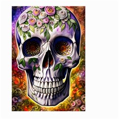 Cute Sugar Skull With Flowers - Day Of The Dead Large Garden Flag (two Sides) by GardenOfOphir