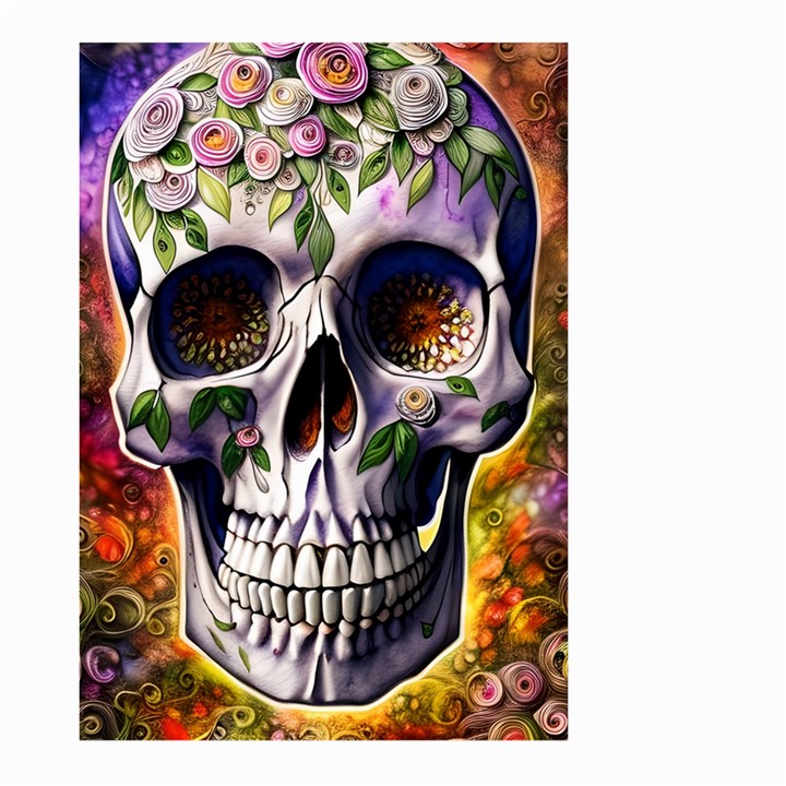 Cute Sugar Skull With Flowers - Day Of The Dead Large Garden Flag (Two Sides)