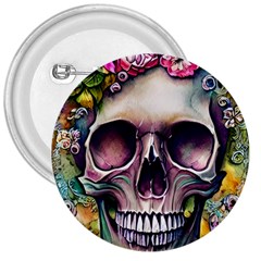 Skull And Bones Retro 3  Buttons by GardenOfOphir