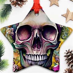 Skull And Bones Retro Ornament (star)