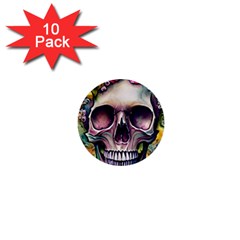 Skull And Bones Retro 1  Mini Buttons (10 Pack)  by GardenOfOphir