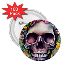 Skull And Bones Retro 2 25  Buttons (100 Pack)  by GardenOfOphir